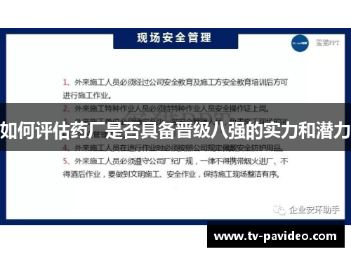 如何评估药厂是否具备晋级八强的实力和潜力
